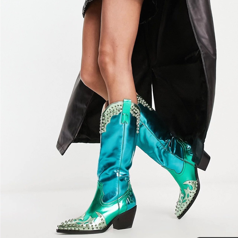 Azalea Wang Knox Embellished Western Boot